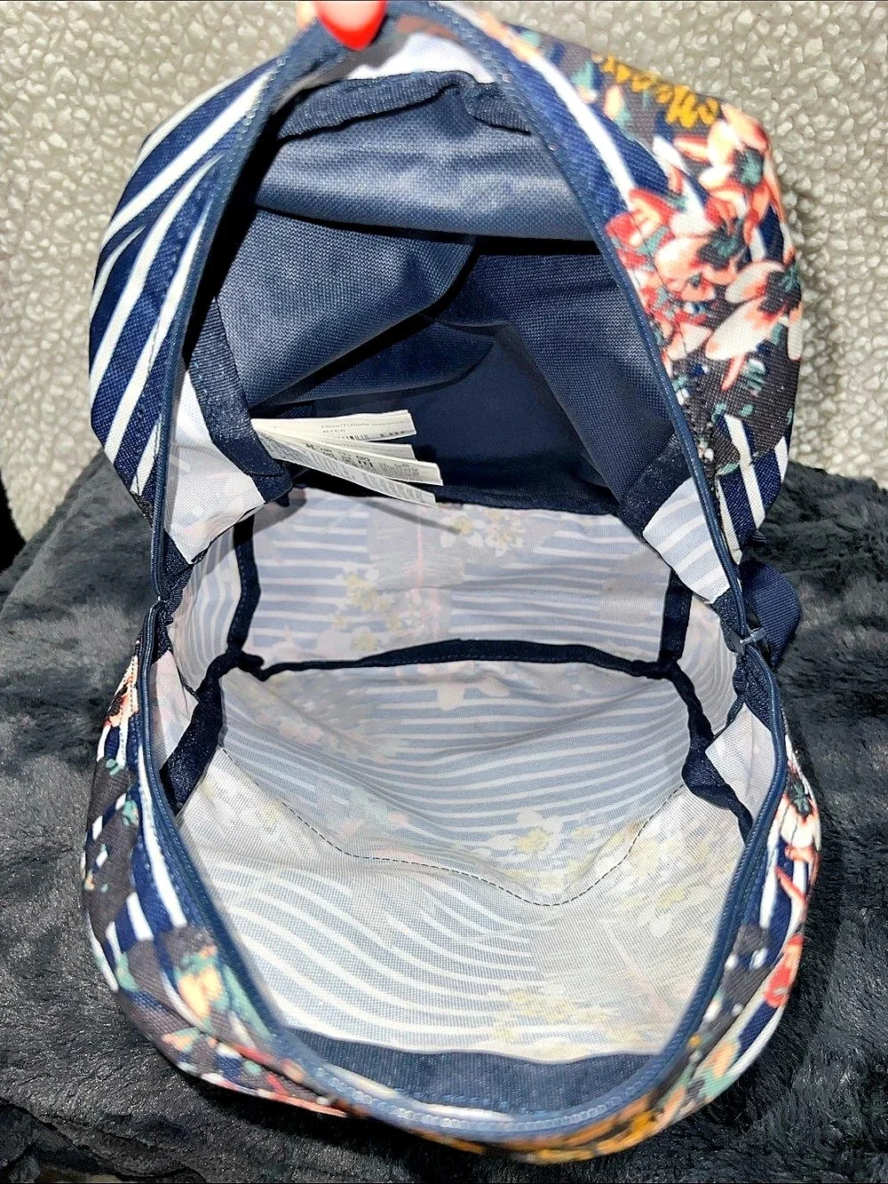 Roxy Shadow Swell Floral Striped Mini Backpack. NWOT.